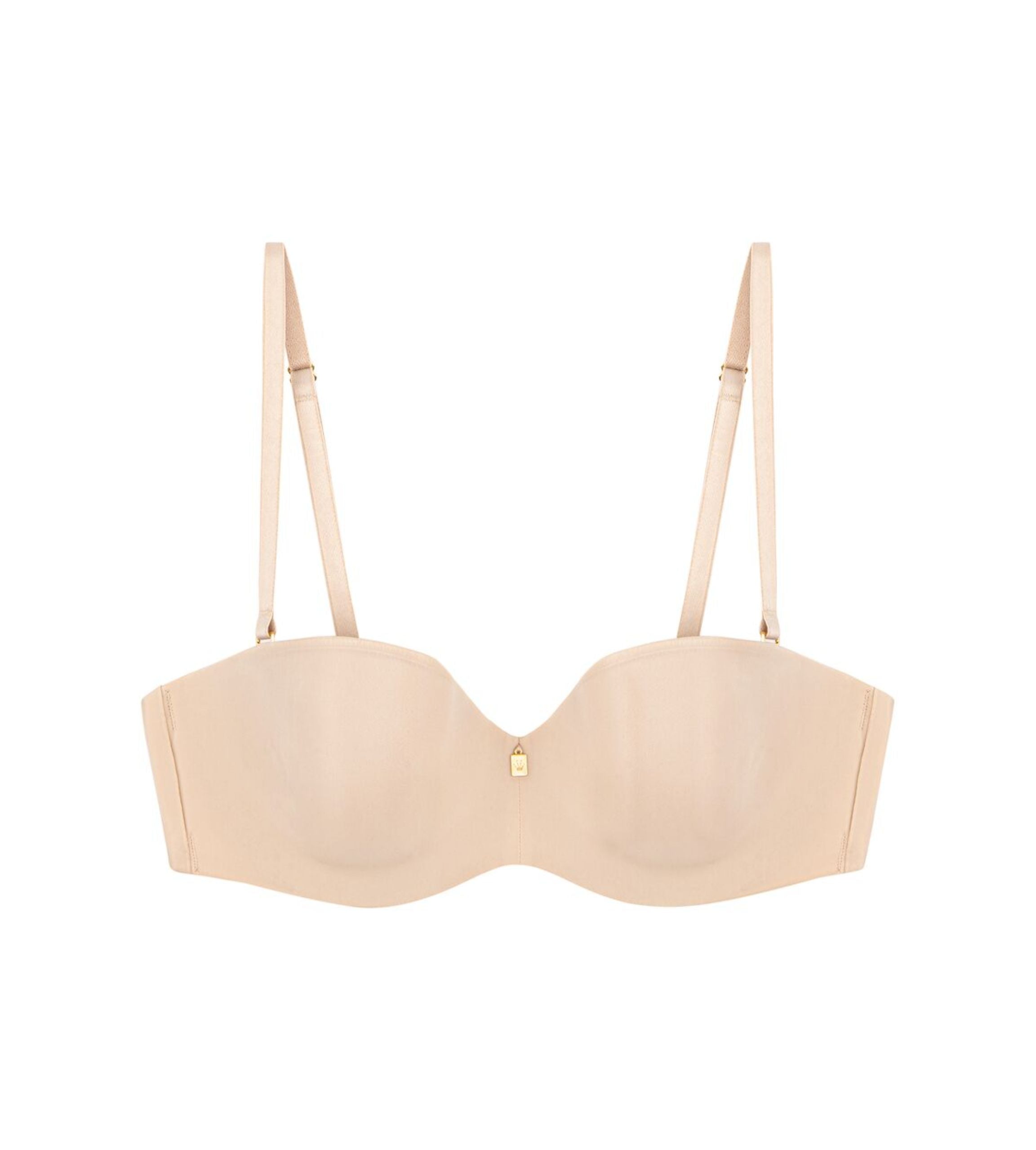 Triumph Body Make-Up Essentials multi-option bra in nude beige product-only view, showcasing the smooth cups and convertible strap design. Available Now Online