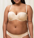 Triumph Body Make-Up Essentials multi-option bra in nude beige second model front view, showcasing the smooth cups and convertible strap design. Available Now Online