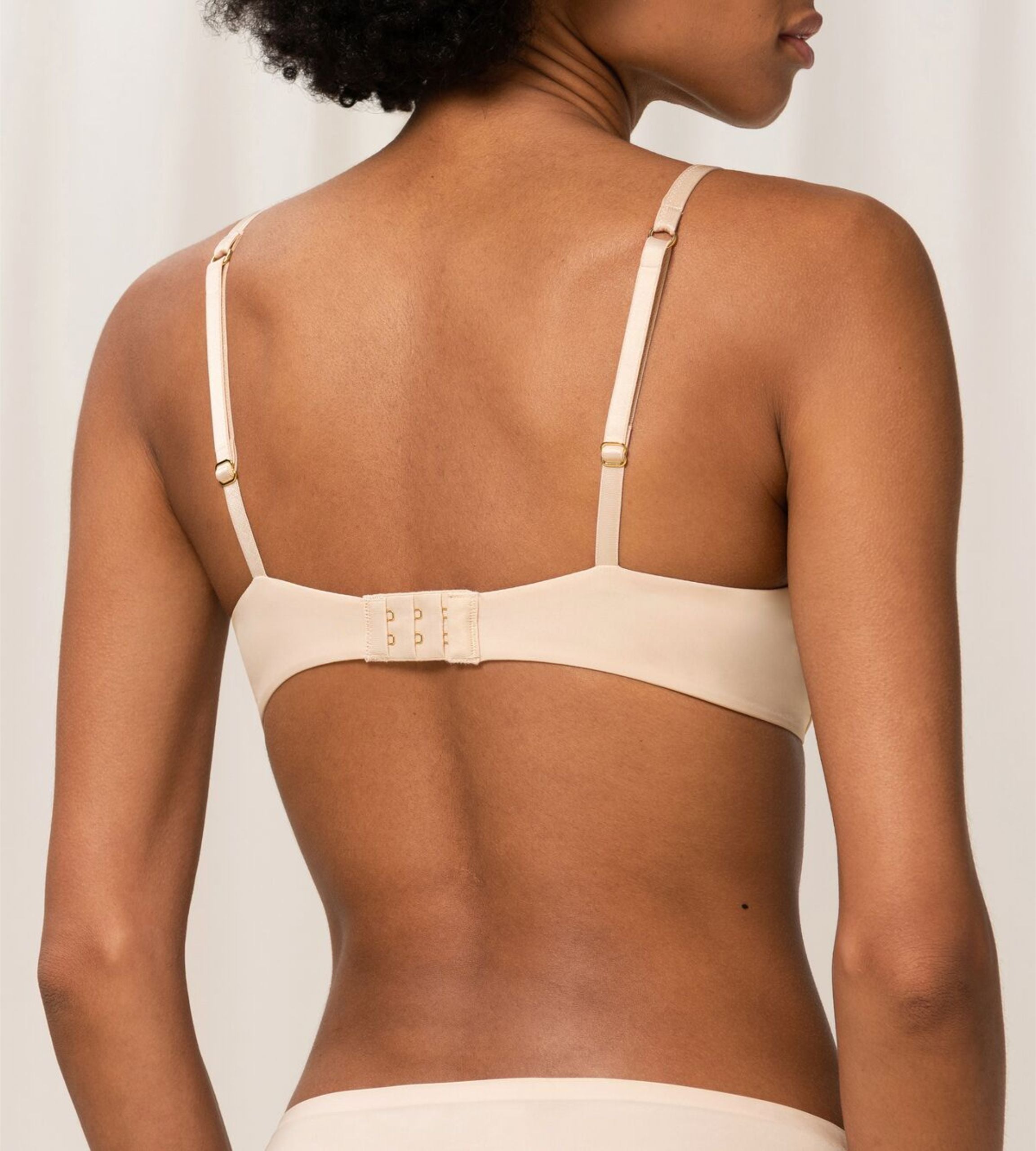 Triumph Body Make-Up Essentials nude beige push-up bra second model back view, showing the adjustable straps. Now Available Online