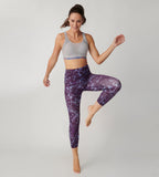 Triumph Cardio RTW violet sports leggings model full front view, showing the vibrant color and supportive athletic fit. Order Online Today 