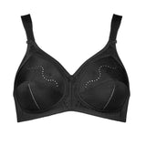 Triumph Doreen + Cotton Non-Wired Black Bra front product view highlighting classic design – Available for Online Purchase