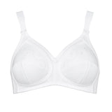 Triumph Doreen + Cotton Non-Wired White Bra product-only image displaying cup construction and cotton fabric - Available Online