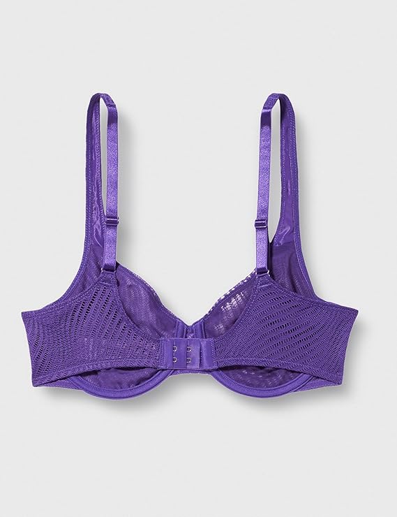 Triumph Harmony Spotlight Minimizer Purple Bra product-only back view - Now Available Online