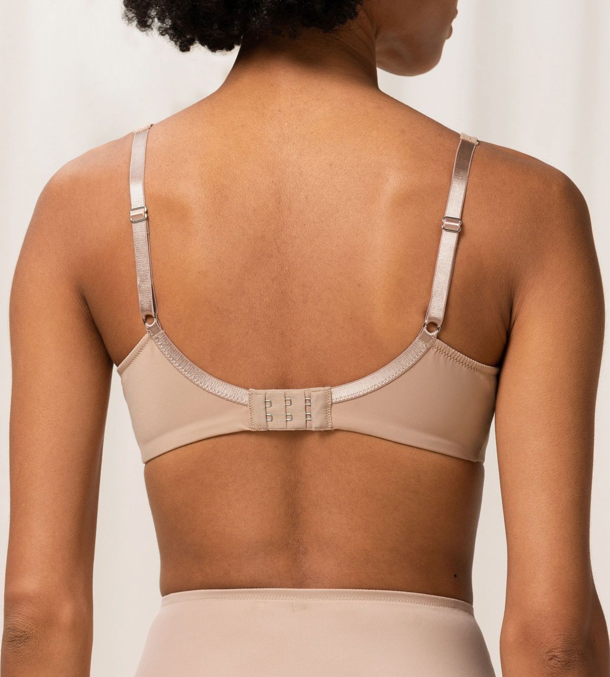 Triumph True Shape Sensation Beige Minimizer Bra model second back view showing adjustable straps – smooth shaping support, Shop the Latest Online