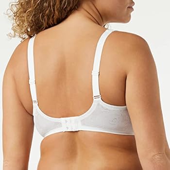 Triumph Wild Rose Sensation wired white padded bra model back view, with floral lace detailing - Order Online Today