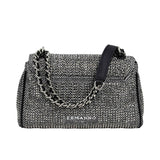 Ermanno Firenze Women's Tweed Flap Bag with Chain Strap