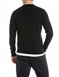 Replay Men's Sweater in Cotton and Cashmere with Print