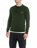 Replay Men's Sweater in Cotton and Cashmere with Print