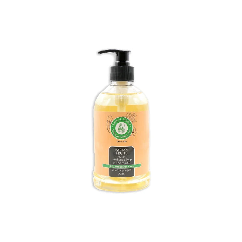 Khan Al Saboun Liquid Soap - Fruity Papaya 500ml | Bathline | Beauty | Beauty Selfcare | Liquid Soap Collection Khan Al Saboun Liquid Soap - Fruity Papaya 500ml | Bathline | Beauty | Beauty Selfcare | Liquid Soap Collection
