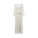 Velvety Couture Women's Cream Long  Dress