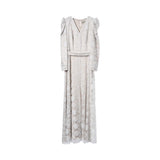 Velvety Couture Women's Arena Cream Long Dress