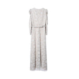 Velvety Couture Women's Arena Cream Long Dress