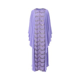 Velvety Couture Women's HATTAN Sequin Gown – Two-Piece Set with Cascading Ruffle Cape