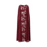 فستان JOUD نسائي من Velvety Couture، مزين بالترتر، مع كيب شيفون متكامل