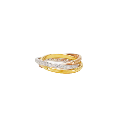 Shashi Vera Pave Ring Three Toned Three Toned