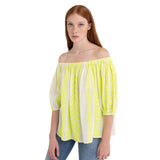 Replay Women's Blouse with Jacquard Ethnic Pattern