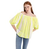 Replay Women's Blouse with Jacquard Ethnic Pattern