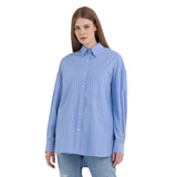 Replay Women's Shirt in Striped Poplin