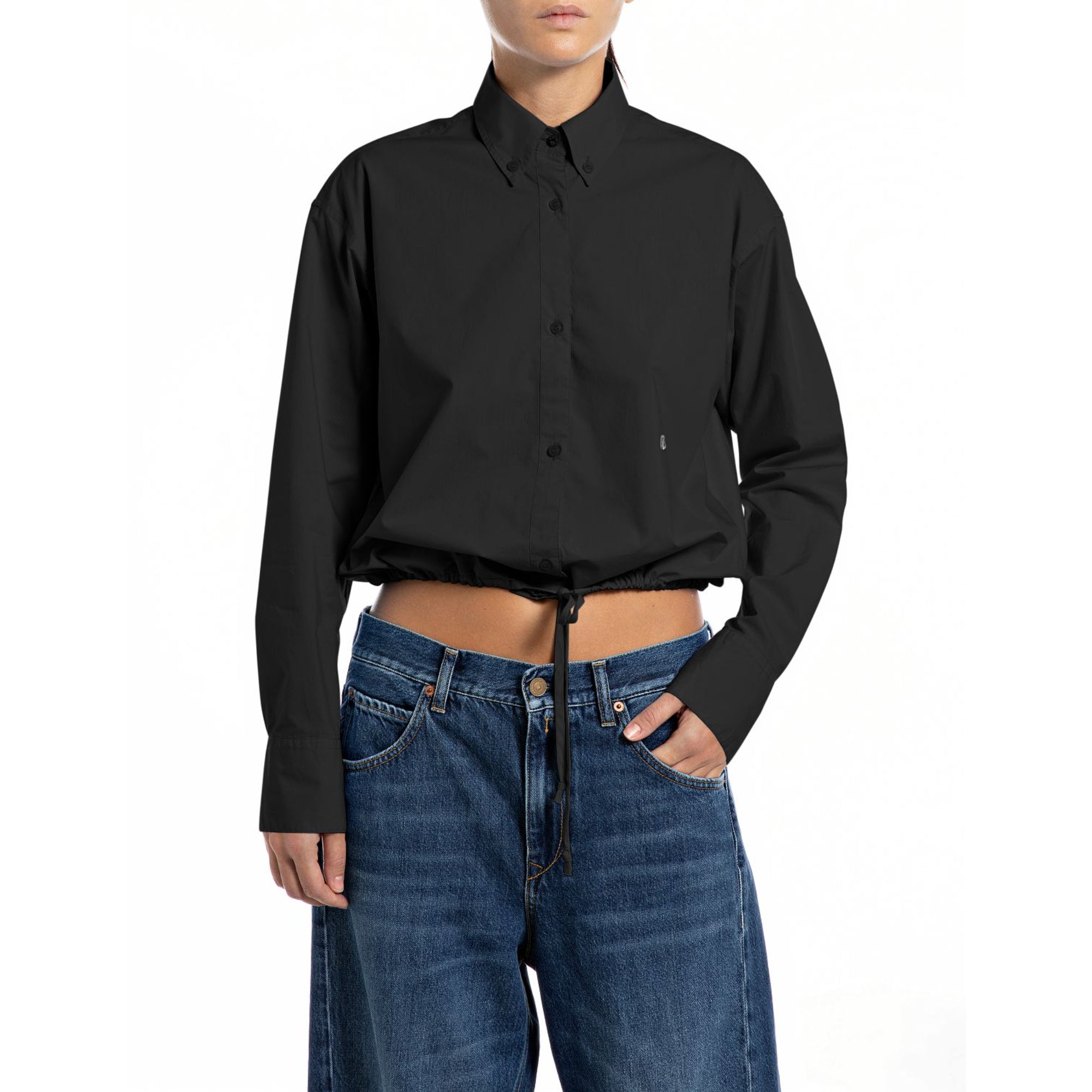 Replay Women's Boxy Shirt With Drawstring | Clothing | GCC | Spring Festival | Winter 2024 | Women | Women All Clothing Shirts & Blouses | Womens | Womens Fashion Replay Women's Boxy Shirt With Drawstring | Clothing | GCC | Spring Festival | Winter 2024 | Women | Women All Clothing Shirts & Blouses | Womens | Womens Fashion