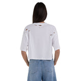 Replay Women's Cropped T-shirt with Abrasions