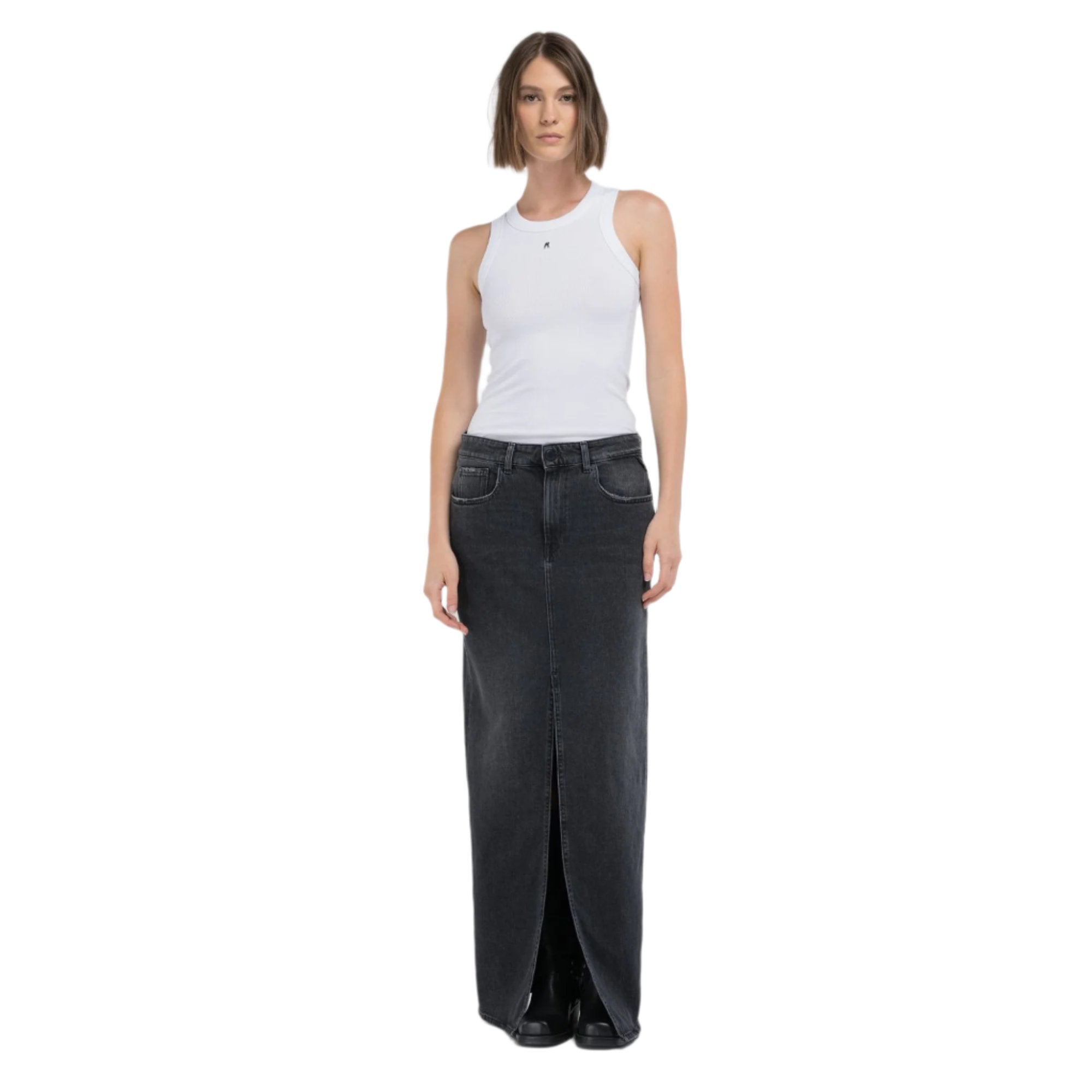 Replay Women's Fine Rin Slim Fit Top With Rivet | Clothing | GCC | Winter 2024 | Women | Women All Clothing | Women All Clothing Tops | Womens | Womens Fashion Replay Women's Fine Rin Slim Fit Top With Rivet | Clothing | GCC | Winter 2024 | Women | Women All Clothing | Women All Clothing Tops | Womens | Womens Fashion