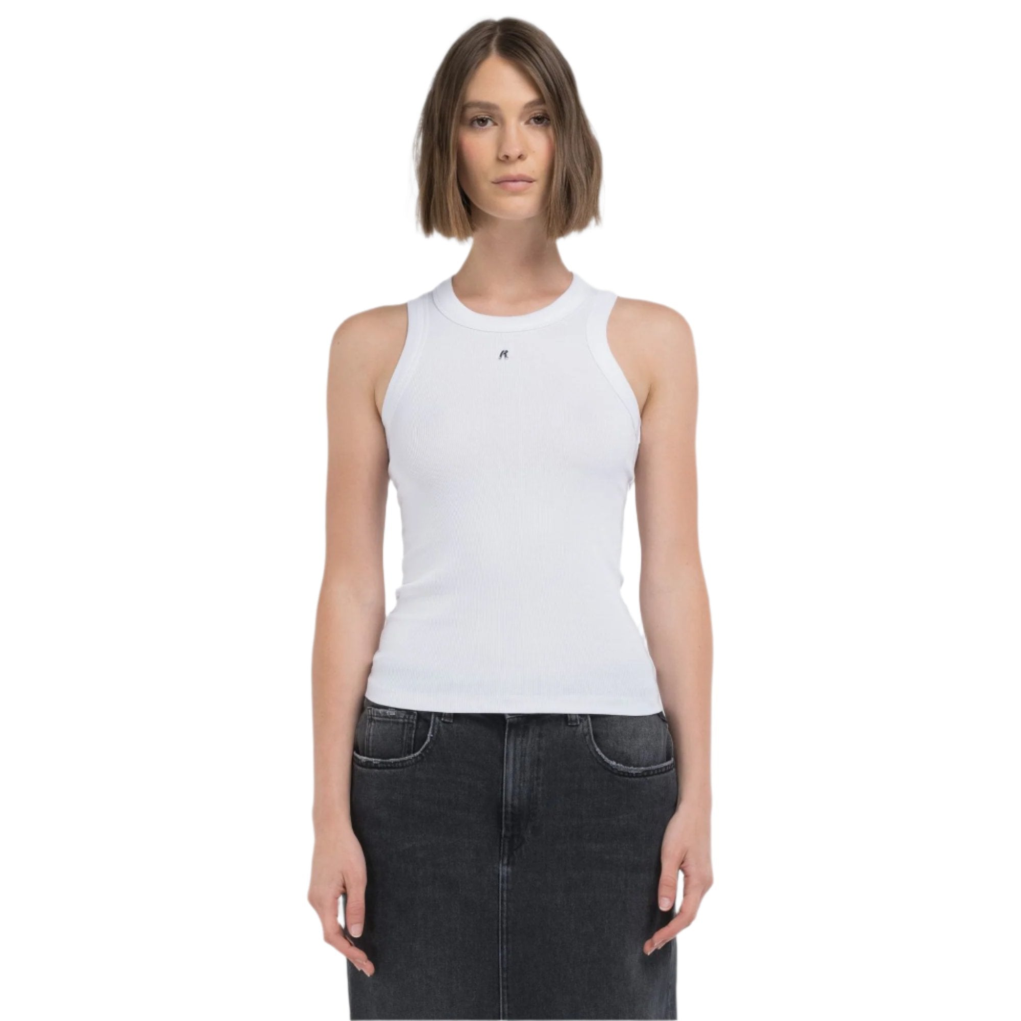 Replay Women's Fine Rin Slim Fit Top With Rivet | Clothing | GCC | Winter 2024 | Women | Women All Clothing | Women All Clothing Tops | Womens | Womens Fashion Replay Women's Fine Rin Slim Fit Top With Rivet | Clothing | GCC | Winter 2024 | Women | Women All Clothing | Women All Clothing Tops | Womens | Womens Fashion