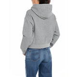 Replay Women's Half-zipper Cropped Sweatshirt with Patch