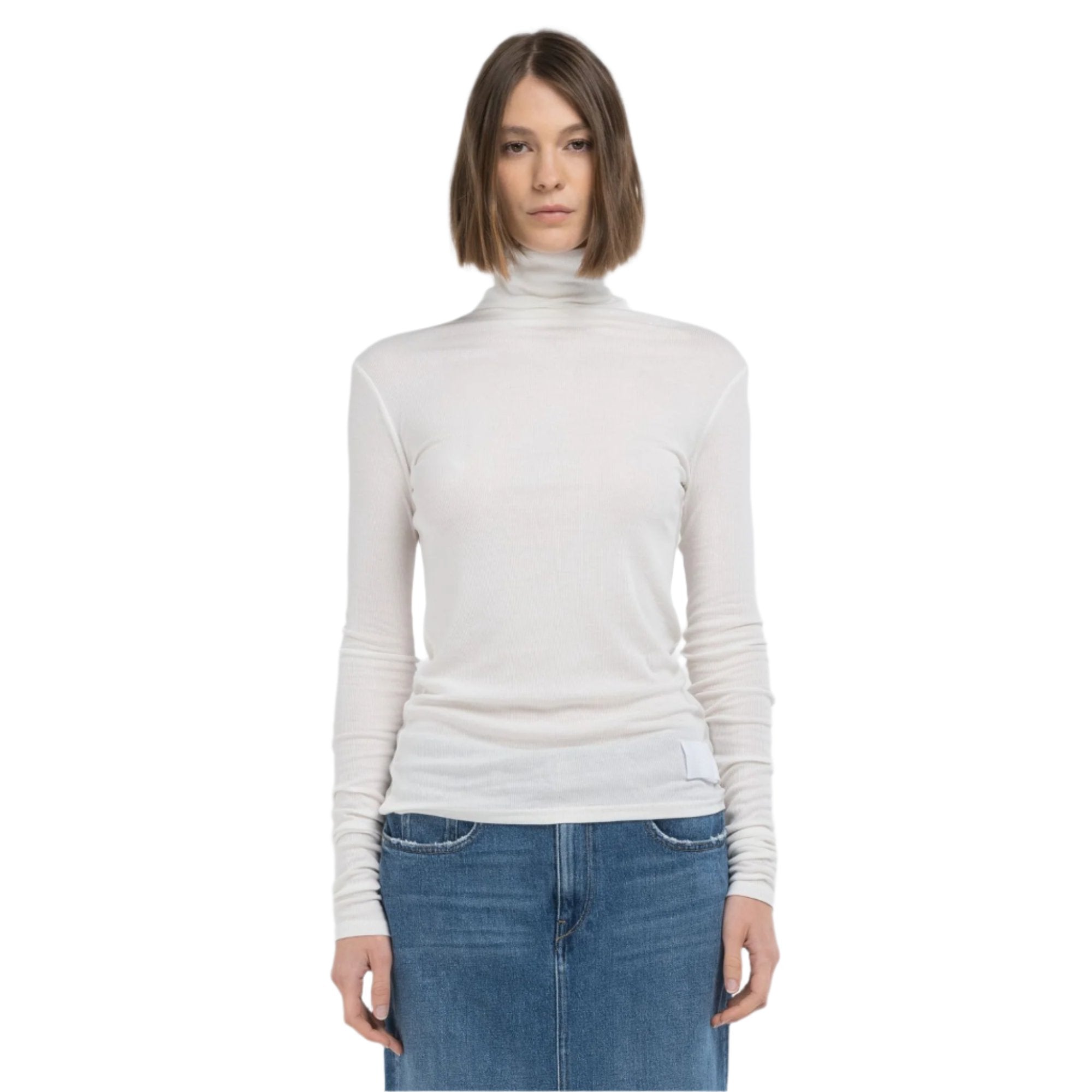Replay Women's Slim Fit Top with Long Sleeve and Hight Neck | Clothing | GCC | Winter 2024 | Women | Women All Clothing | Women All Clothing Tops | Womens | Womens Fashion Replay Women's Slim Fit Top with Long Sleeve and Hight Neck | Clothing | GCC | Winter 2024 | Women | Women All Clothing | Women All Clothing Tops | Womens | Womens Fashion
