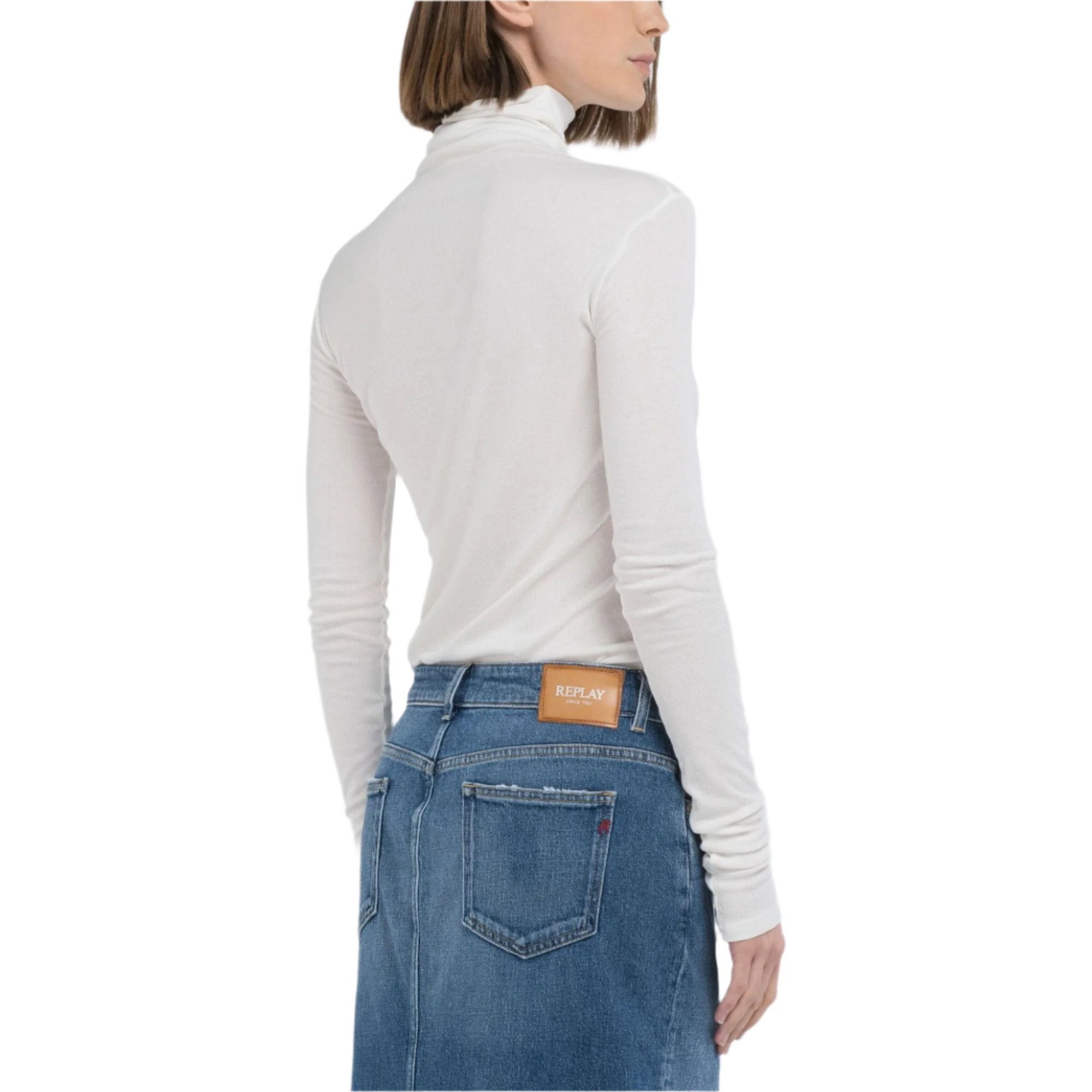 Replay Women's Slim Fit Top with Long Sleeve and Hight Neck | Clothing | GCC | Winter 2024 | Women | Women All Clothing | Women All Clothing Tops | Womens | Womens Fashion Replay Women's Slim Fit Top with Long Sleeve and Hight Neck | Clothing | GCC | Winter 2024 | Women | Women All Clothing | Women All Clothing Tops | Womens | Womens Fashion