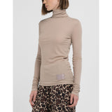 Replay Women's Slim Fit Top with Long Sleeve and Hight Neck