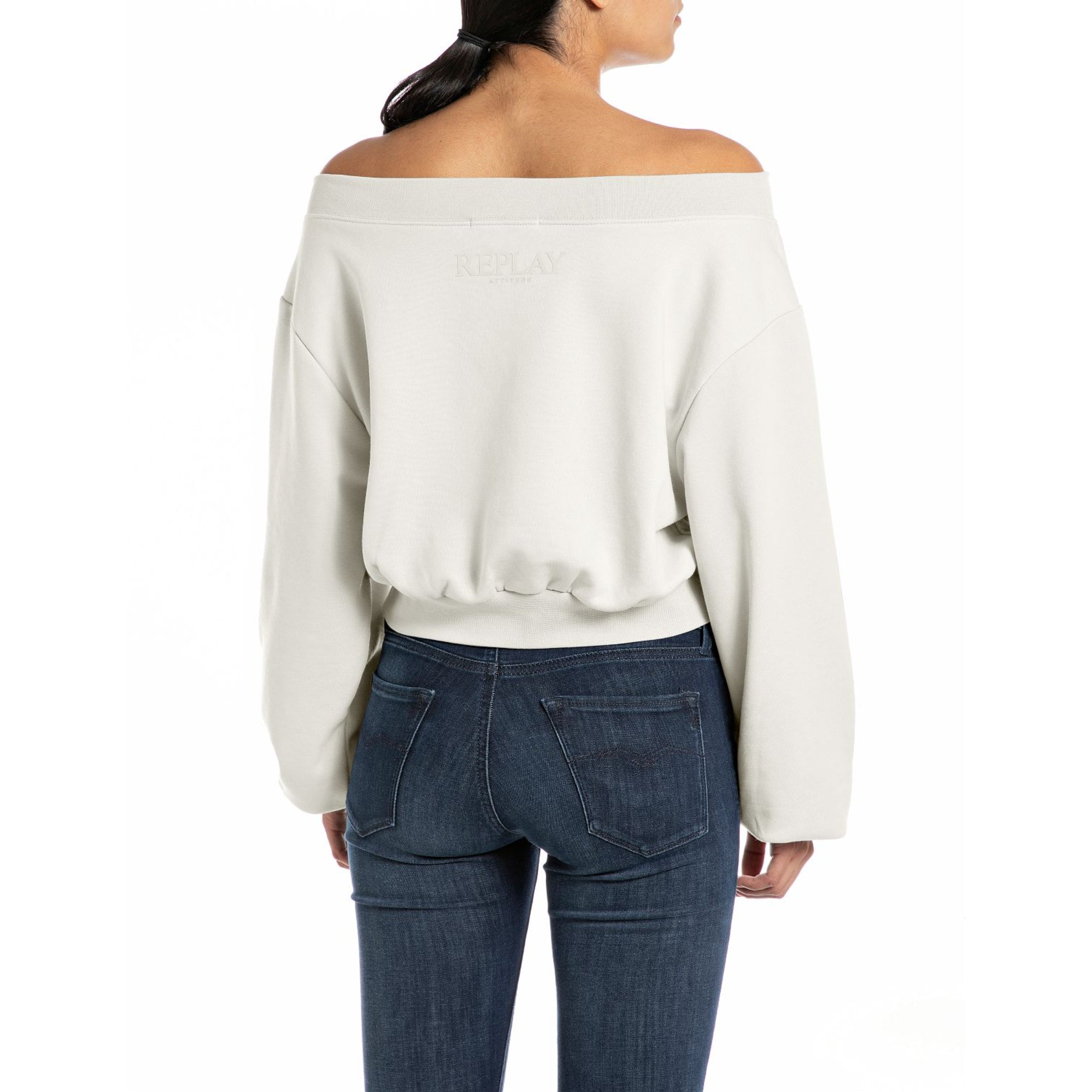 Replay Women's Copped Off The Shoulder Sweatshirt | Clothing | GCC | Winter 2024 | Women | Women All Clothing | Women All Clothing Hoodies & Sweatshirts | Womens | Womens Fashion Replay Women's Copped Off The Shoulder Sweatshirt | Clothing | GCC | Winter 2024 | Women | Women All Clothing | Women All Clothing Hoodies & Sweatshirts | Womens | Womens Fashion