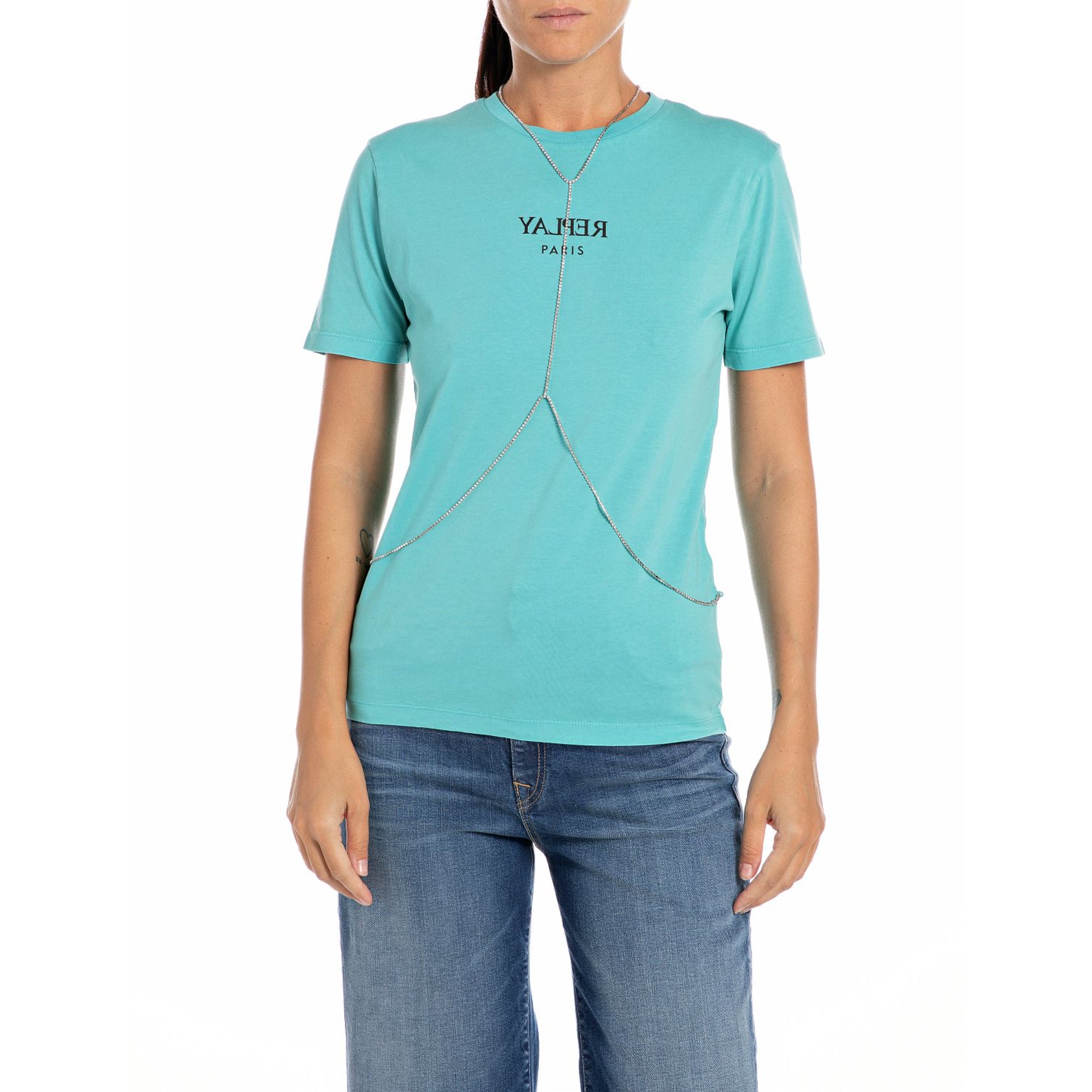 Replay Women's Jersey T-shirt with Body Chain | Clothing | GCC | Shirts & T-Shirts | Spring Festival | Women | Women All Clothing | Womens | Womens Fashion Replay Women's Jersey T-shirt with Body Chain | Clothing | GCC | Shirts & T-Shirts | Spring Festival | Women | Women All Clothing | Womens | Womens Fashion