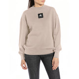 Replay Women's Light Beige Dyed Cotton Fleece Sweatshirt