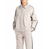 Replay Women's Essential Half Zipper Sweatshirt in Cotton Pique