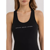 Replay Women's Slim Fit Ribbed Top With Print