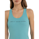 Replay Women's Slim Fit Ribbed Top With Print