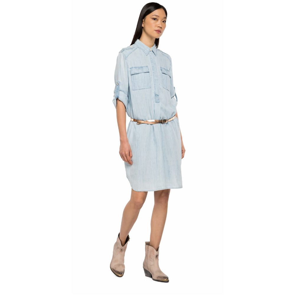 Replay Women's Denim Midi Dress – Blue Salon