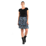 Replay Women's Mini Skirt All Over Printed Poly Satin