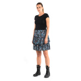 Replay Women's Mini Skirt All Over Printed Poly Satin