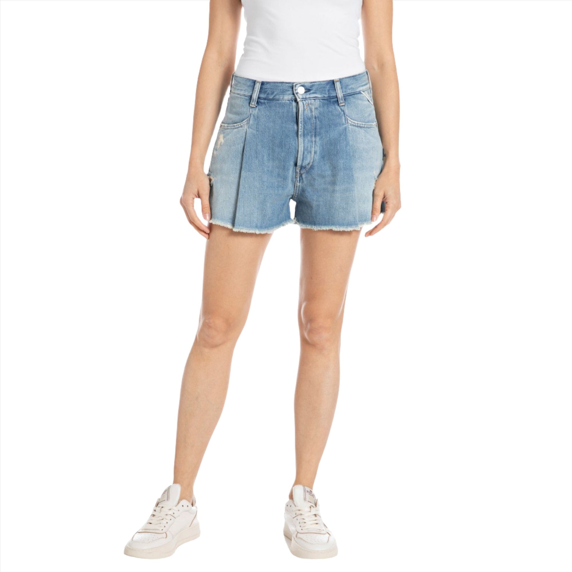 Replay Women's Denim Shorts with Pleats | Clothing | GCC | Women | Women All Clothing | Women All Clothing Shorts | Womens | Womens Fashion Replay Women's Denim Shorts with Pleats | Clothing | GCC | Women | Women All Clothing | Women All Clothing Shorts | Womens | Womens Fashion