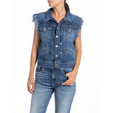 Replay Women's Atelier Replay fringed vest in Denim