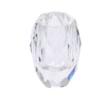 Clear geometric crystal glass vase by Winko featuring multi-faceted diamond cuts, shown from a front angle on a white background and nestled in a black velvet-lined grey gift box.