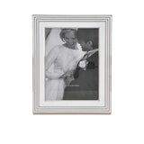 Winko Silver picture frame with a photo of a couple on a white background.