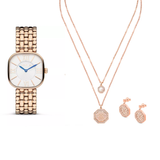 Cerruti 1881 Casena Ladies 3-Piece Gift Set - Rose Gold-Tone Watch, Necklace & Earrings