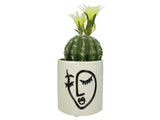 Kersten Planter Face Fine Earthenware White, Size: 11.5x11.5x12.5 Cm