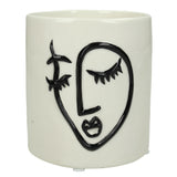 Kersten Planter Face Fine Earthenware White, Size: 11.5x11.5x12.5 Cm