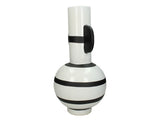 Kersten Vase Stripes Fine Earthenware White 22x22x42 Cm