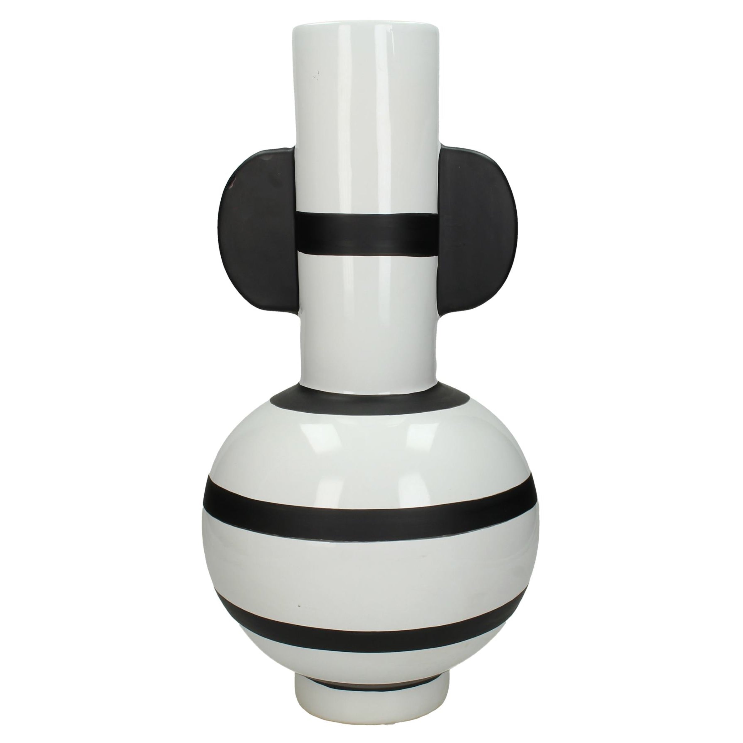 Kersten Vase Stripes Fine Earthenware White 22x22x42 Cm | Home Décor | Spring Festival | Vase Kersten Vase Stripes Fine Earthenware White 22x22x42 Cm | Home Décor | Spring Festival | Vase