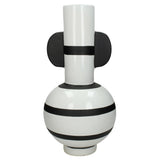Kersten Vase Stripes Fine Earthenware White 22x22x42 Cm