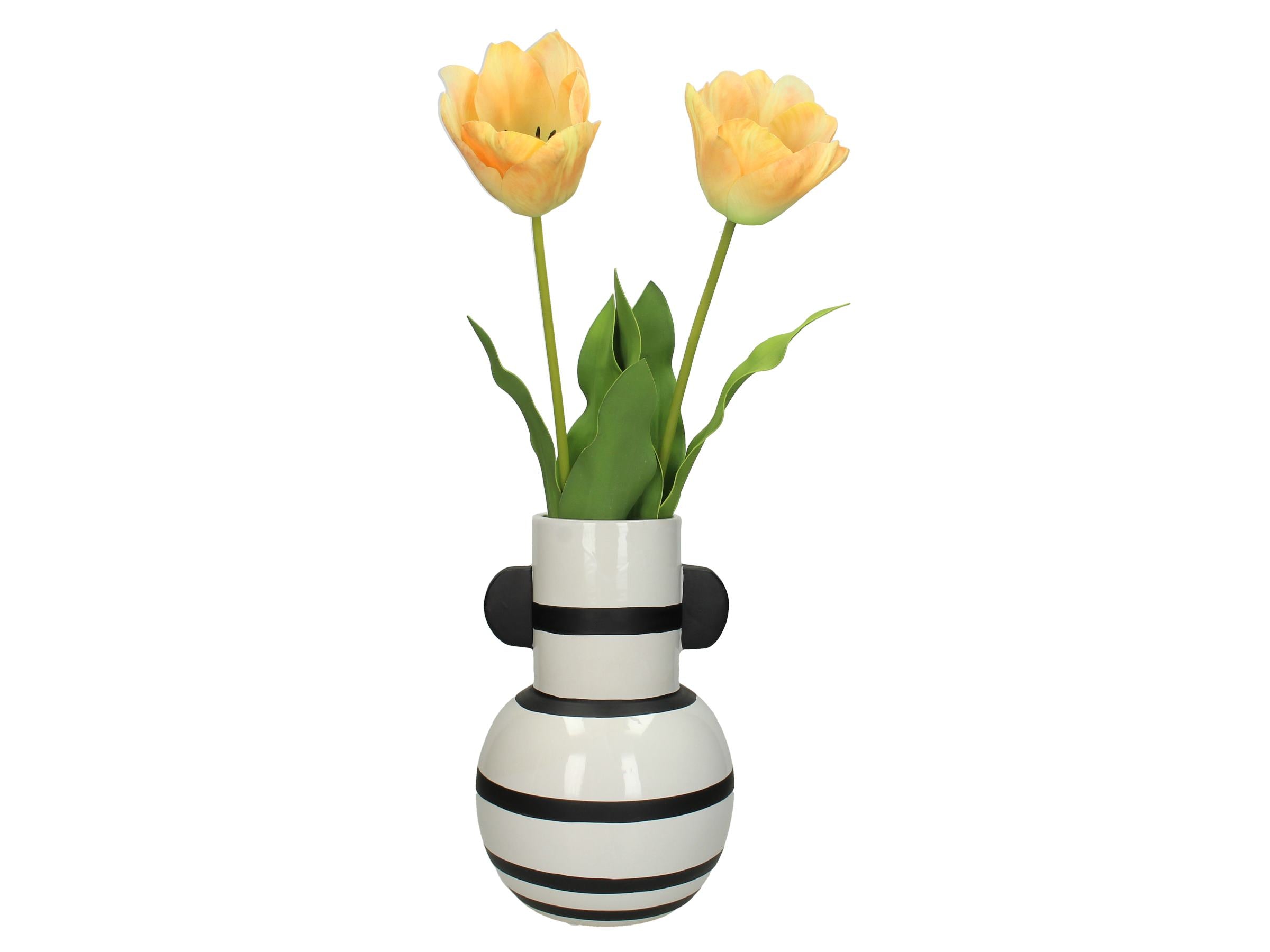 Kersten Vase Stripes Fine Earthenware White 22x22x42 Cm | Home Décor | Spring Festival | Vase Kersten Vase Stripes Fine Earthenware White 22x22x42 Cm | Home Décor | Spring Festival | Vase